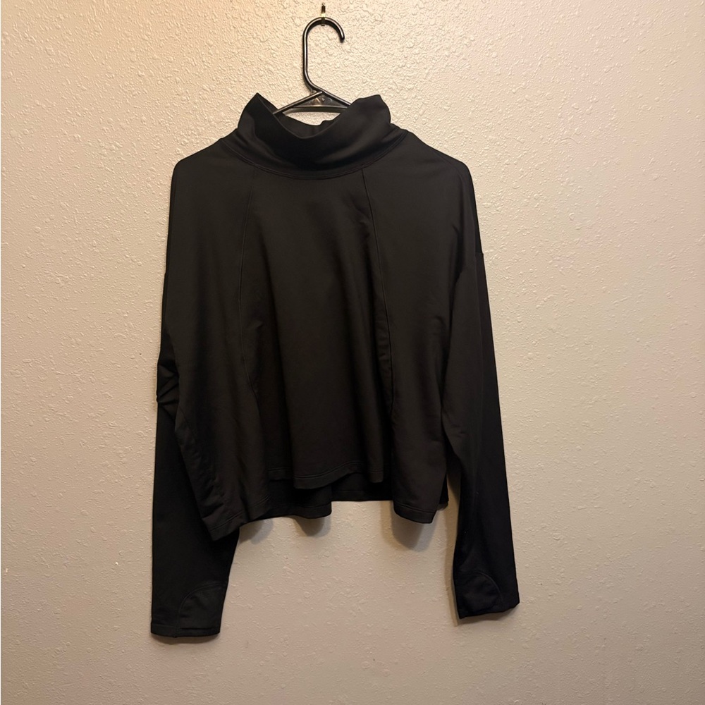 Athleta Black Long Sleeve Turtleneck Activewear Women's Top